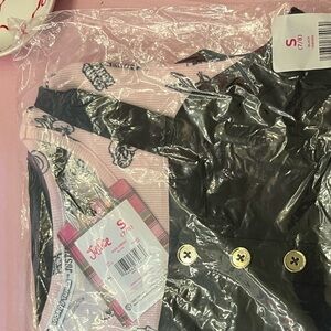 Black and Pink Buttoned Top